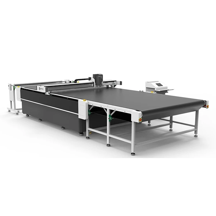 YUCHEN Customized Irregular Shaped Printed Carpet Velour printed fabric  Vibrating Knife Cutting Machine With Camera