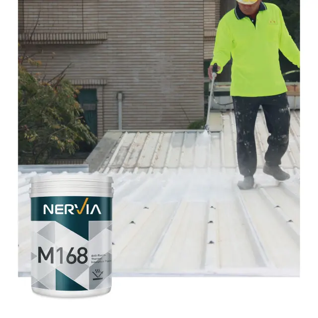 Taiwan Nervia best selling anti-corrosive heat insolation thermal paint for corrugated steel roofing sheet