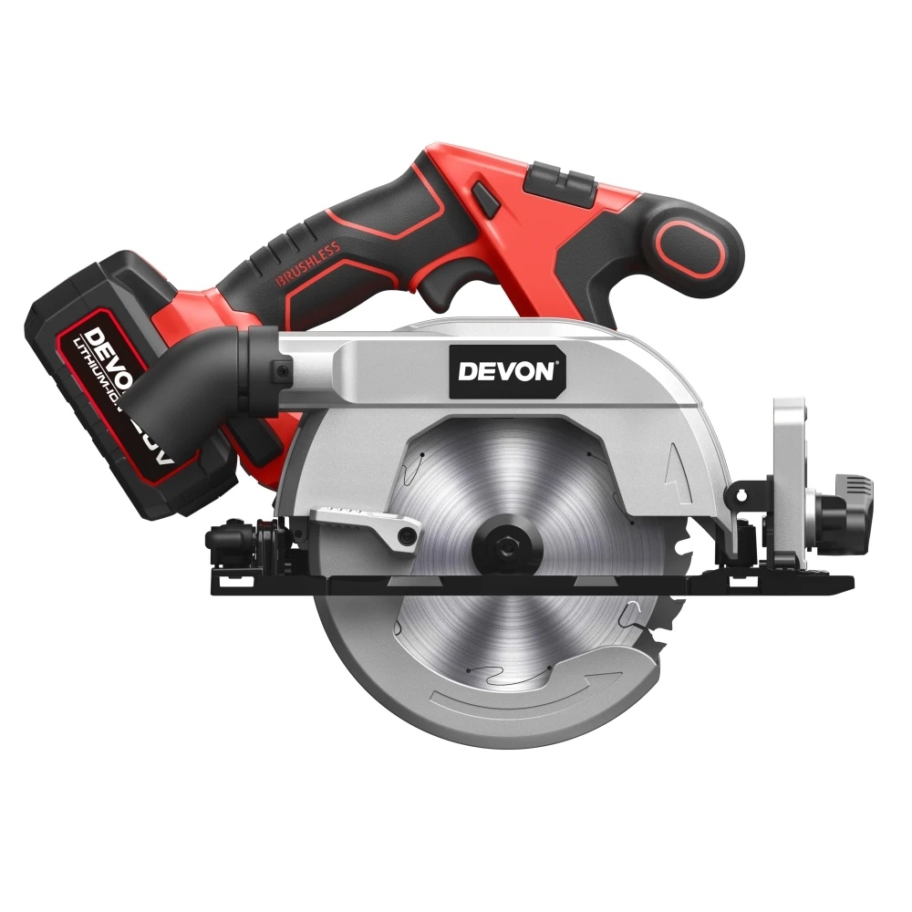 DEVON Lithium-ion 20V Brushless Cordless Industrial Wood Rechargeable Circular Saw Machine
