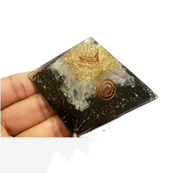 Tourmaline & Selenite Super Protection Reiki Orgone Pyramid Powerful protection Combination Natural Stone Metaphysical Healing