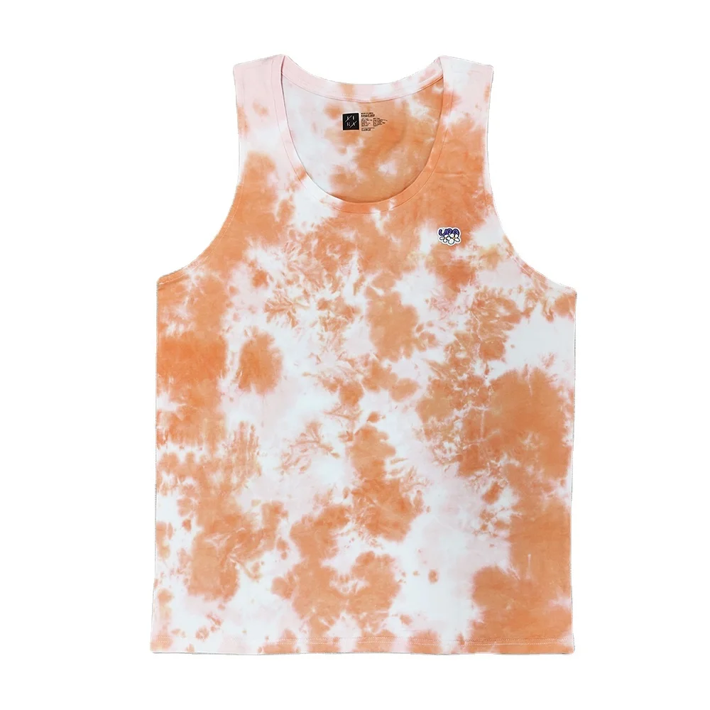 New Arrival Custom Logo Printed Gym Wear Sports Tank Top Stylish Tie Dye Gym Singlet Vest For Men