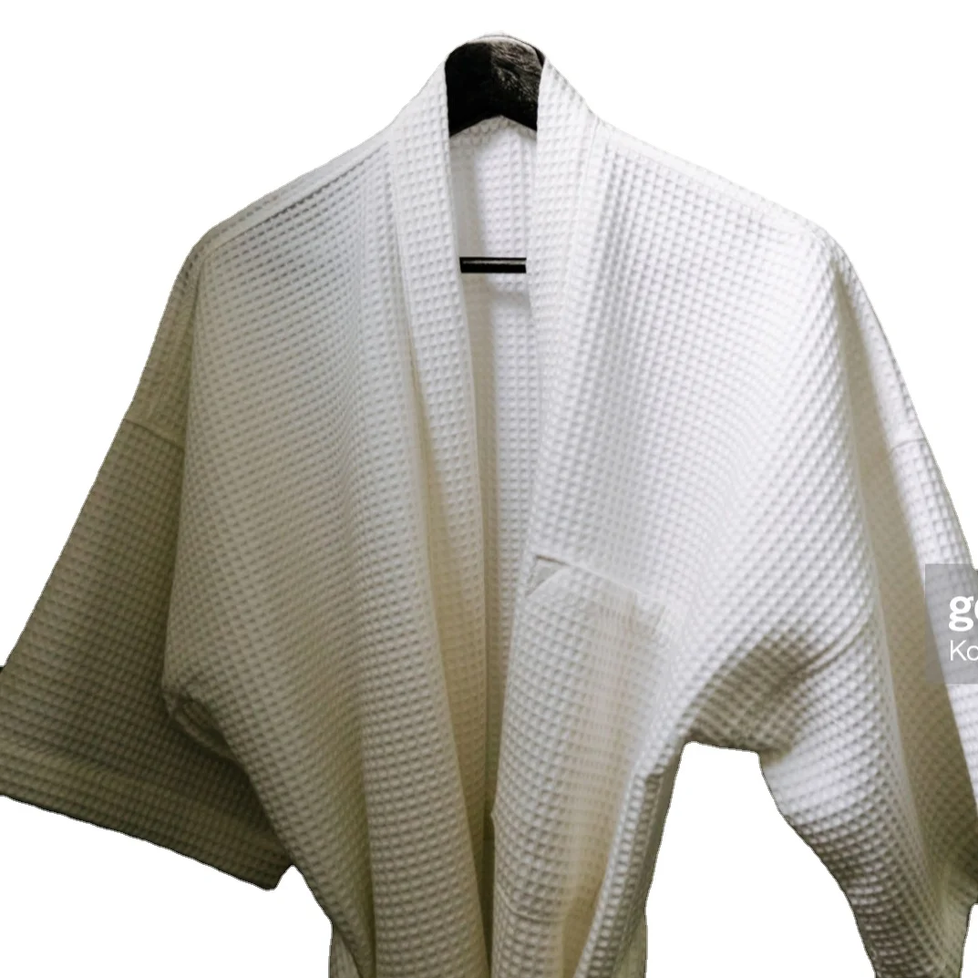 Suitable for all skin type Bath robe printed or logo print bath robe terry towel cloth or honey comb waffle wholesale bath robes