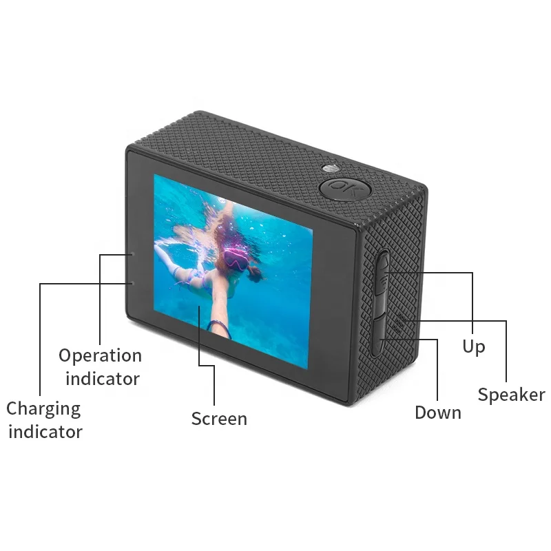 Junnx G3 Action camera waterproof 4K 60FPS 8M HD LCD WiFi Waterproof