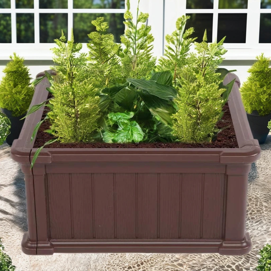 Большой пластиковый приподнятый Набор садовых кроватей для дома, небольшой внутренний дворик, садовый горшок для растений и овощей, в комплекте