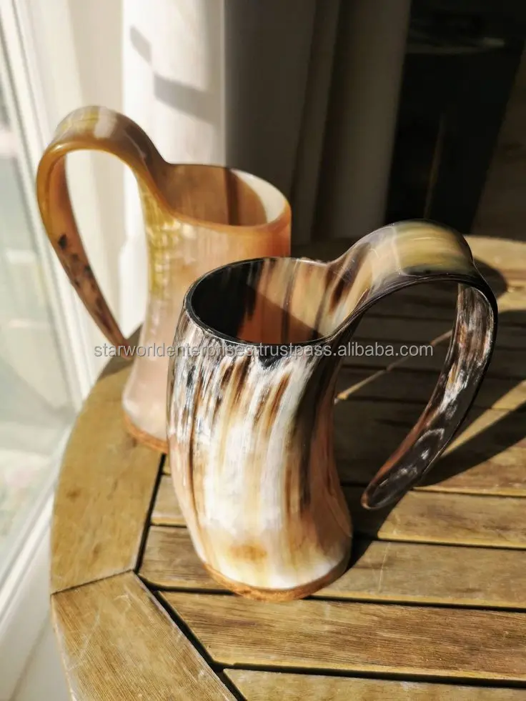 Рог из буйвола пиво Викинг винтажная рожковая кружка коллекционная посуда для напитков дома и отеля от индийского поставщика