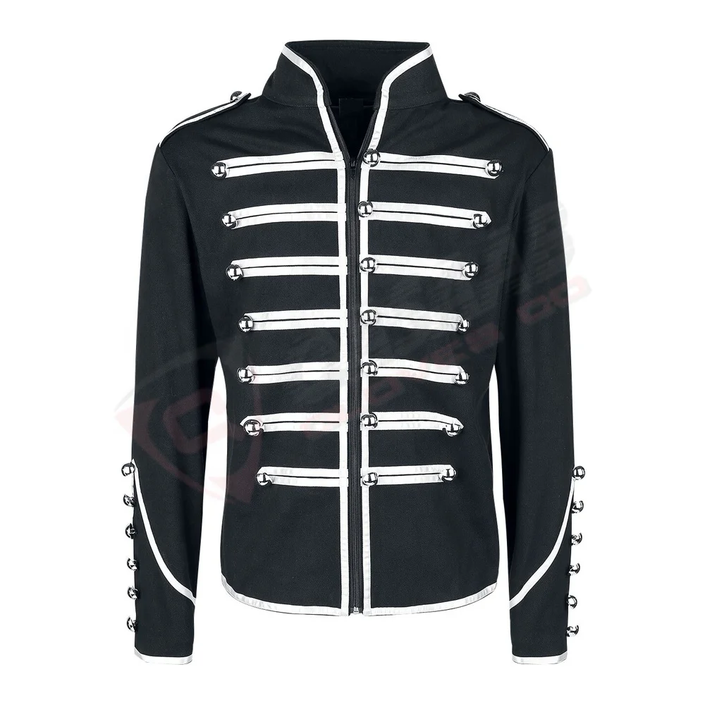 Medieval-Princess Steampunk-Gothic Clothing  Black Cotton Jacket Vintages Stand-Collar Retro-Style Breathable Coats Jackets