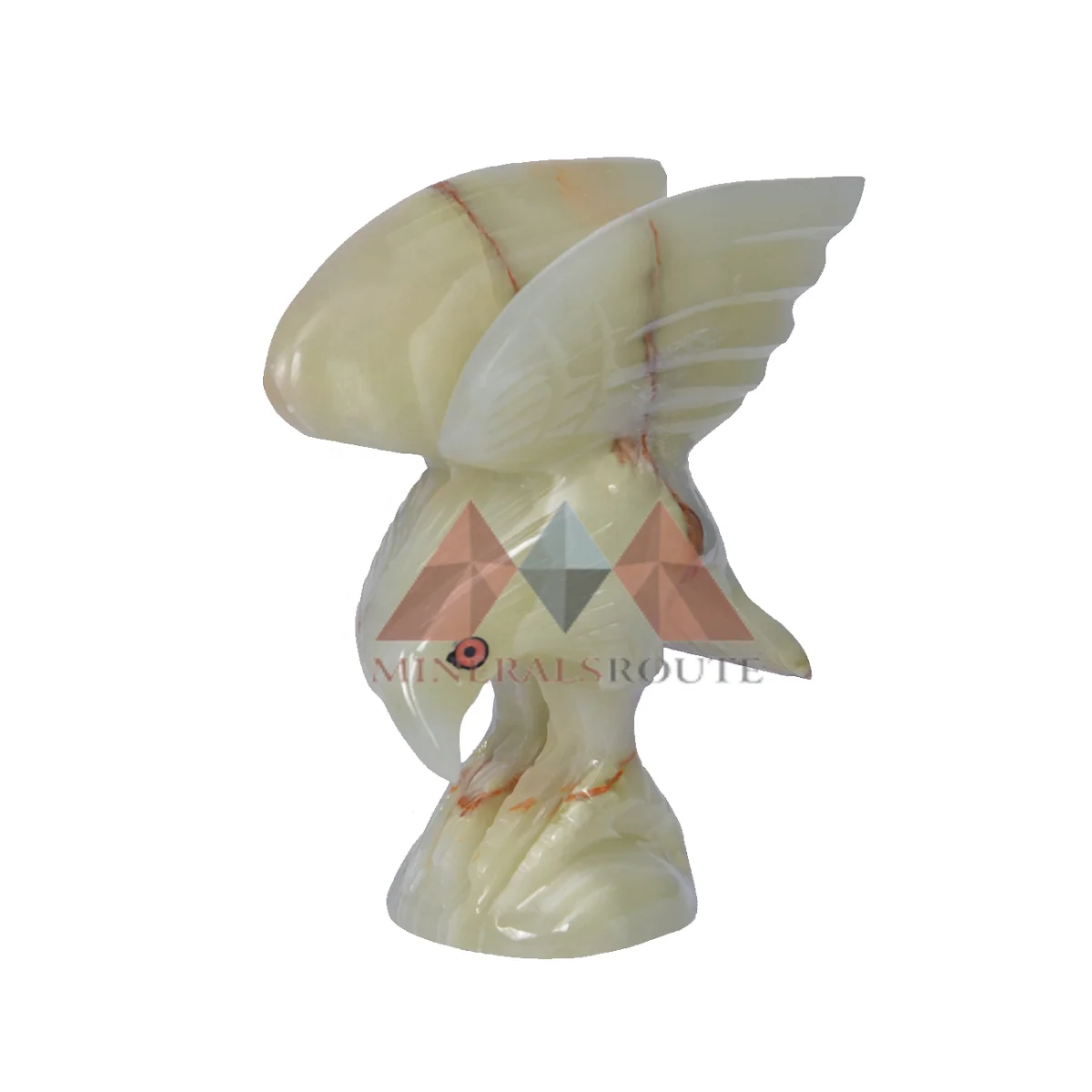 High Quality Light Green Onyx Eagle Marble Handmade Crafts Customized Stone Decoration Minerals Route