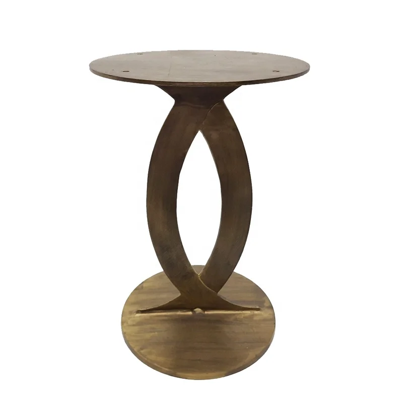 Antique Nickel Plated Aluminium And Marble White And Grey Color Elegant Room Decorative Round Shape Table