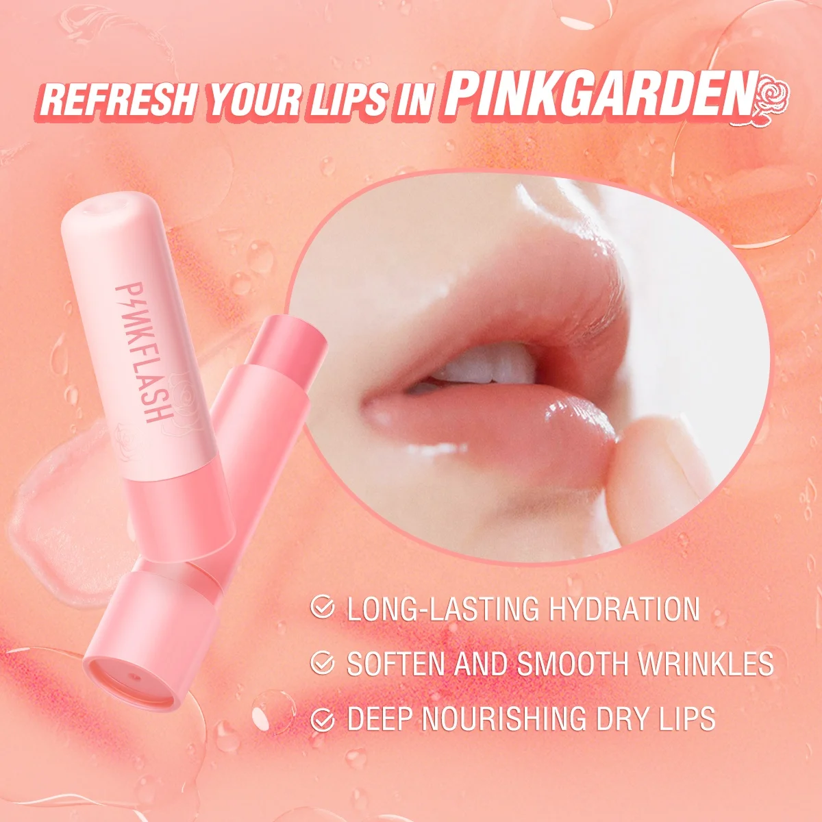 PINKFLASH PF-L03 Winter Lip Care Product Cute Lip Balm Moisturizing Pink Lips Balm