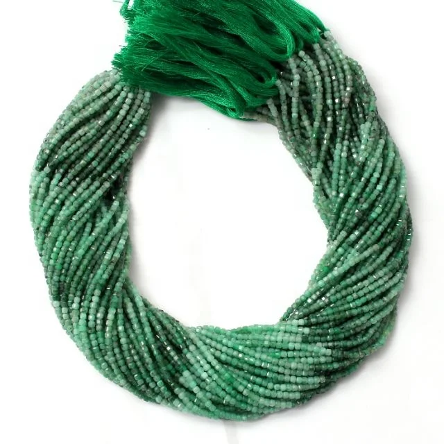 Trendy Green Shaded Emerald Wholesale Natural Micro Faceted Round Shape Loose Jewelry Making Beads