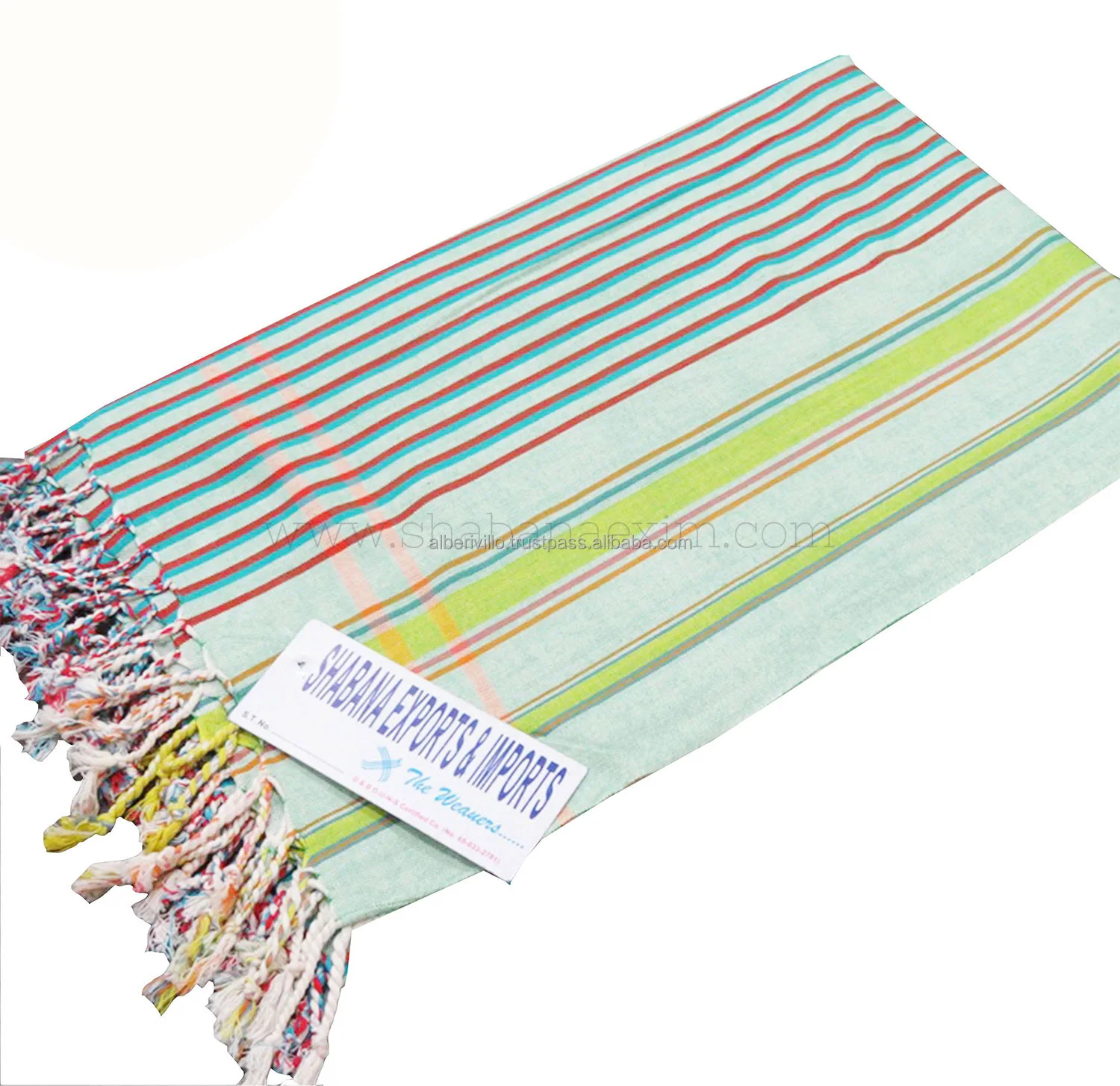 Luxury Foldable Kenyan Kikoy Fabric Beach Pareo Towel Golf Kikoy Beach Towels for Adults Luxury Sarong Bath Towels