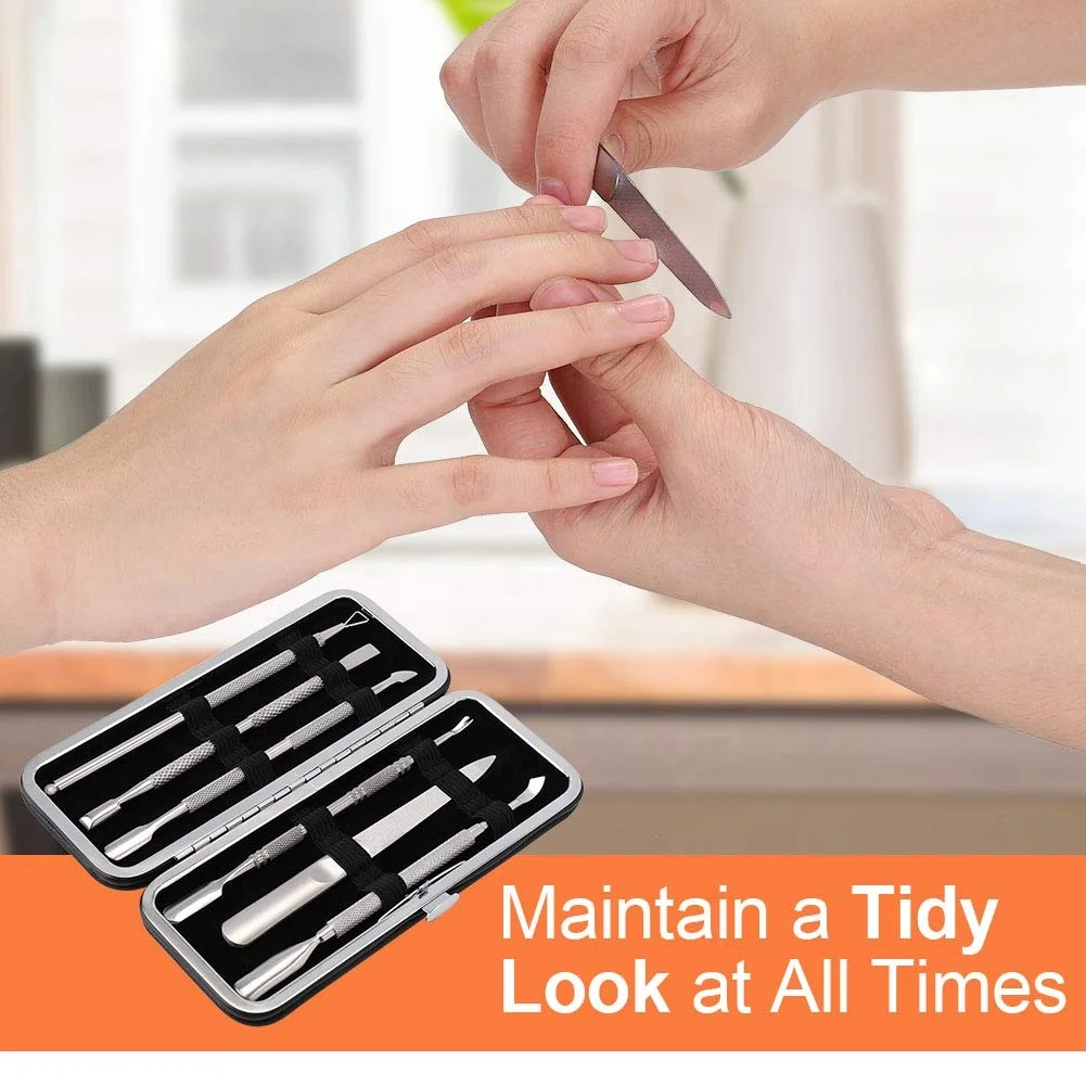 6PCS Manicure Set Nail Clippers, Stainless Steel Pedicure Grooming Kit, Professional Home Travel Nail Tools