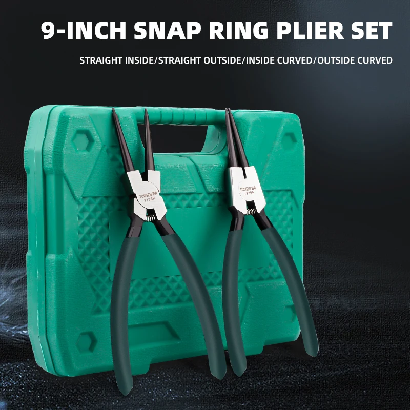 7 Inch Snap Ring Pliers Internal/External Circlip Pliers Spring Loaded Pliers for Hoses Gaskets Ring Remove