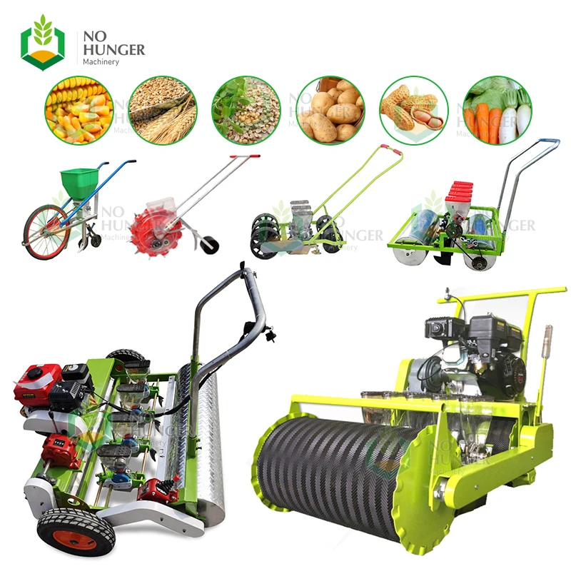 Handheld Hand Held Push Operated Multi Garlic Grain Soybean Vegetable Manual Maize Diesel Seeder Seed Corn Planters Machine