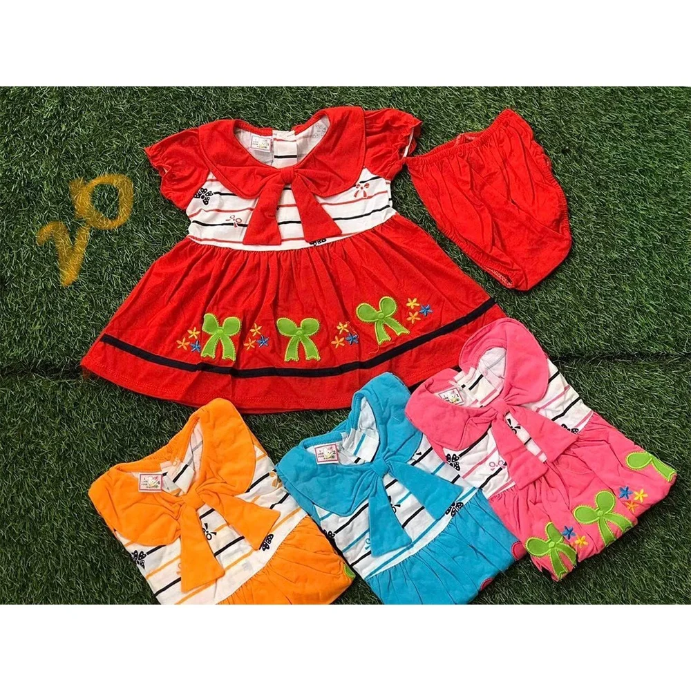 Girls Summer Casual Dress Cotton Wholesale Children Fashion Clothing Bulk Supply Vietnam Factory for Kids Clothes