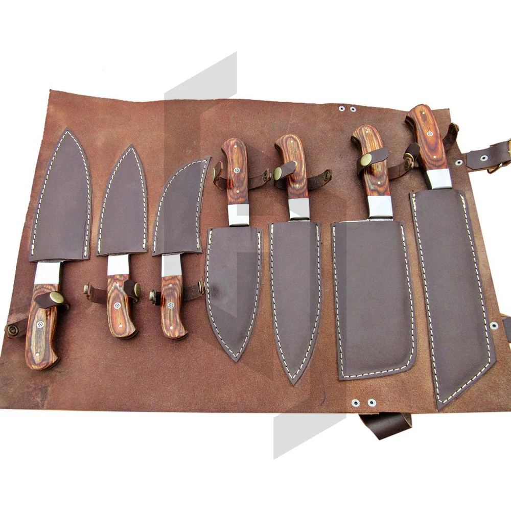 Набор ножей шеф-повара из дамасской стали ручной работы