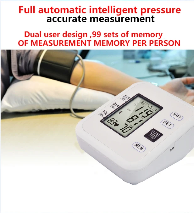 Hospital Or Home Use Automatic Digital 24 Hour Bp Wrist High Blood Pressure Monitor