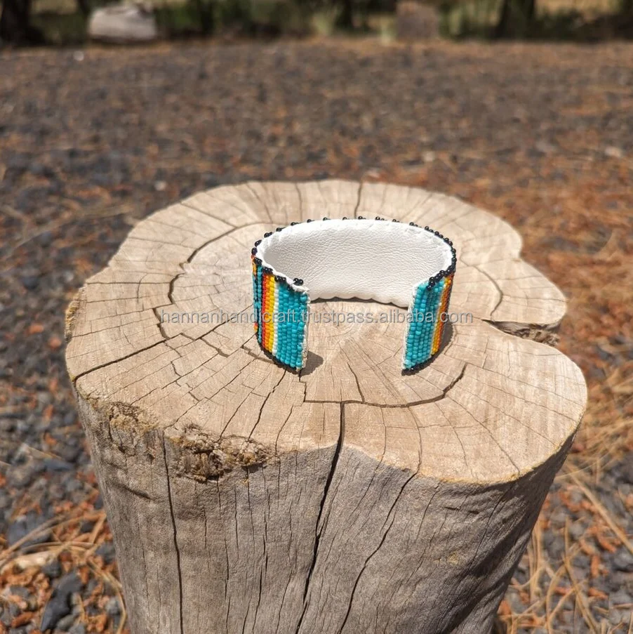 Boho Glam Seed Beaded Slave Bracelet with Matching Ring & Magnetic Clasp Assorted Colors Jewelry from india
