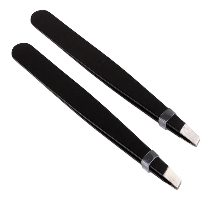 Wholesale Best Selling Volume Eyelash Tweezers High Quality Stainless Steel Custom Private Label Black Laah Tweezers Makeup Tool