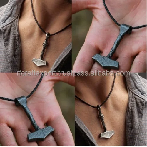 Handmade Forged Iron Handmade Viking Heavy Thor Hammer Hunting Tool Pendant Male Jewelry by rf crafts