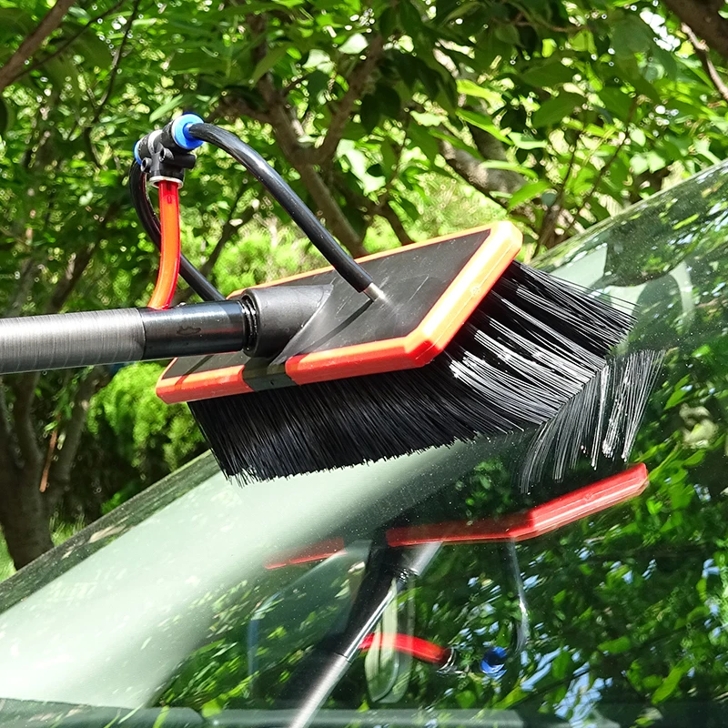 Lightweight solar panel cleaning pole with position-locking mechanism