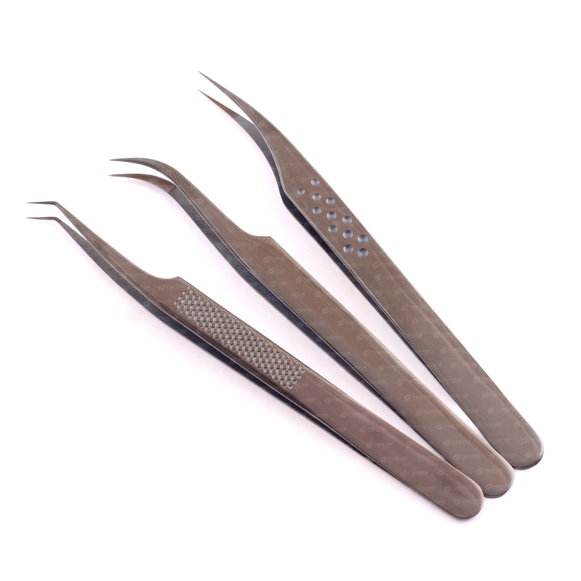 Eyelash Extension Tweezers With Mirror Japanese Stainless Steel Anti Static Eyelash Tweezers With Private Label