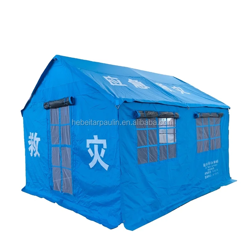 3.7m*3.2m Standard Disaster Relief Refugee Camp Tent for Ministry of Civil Affairs