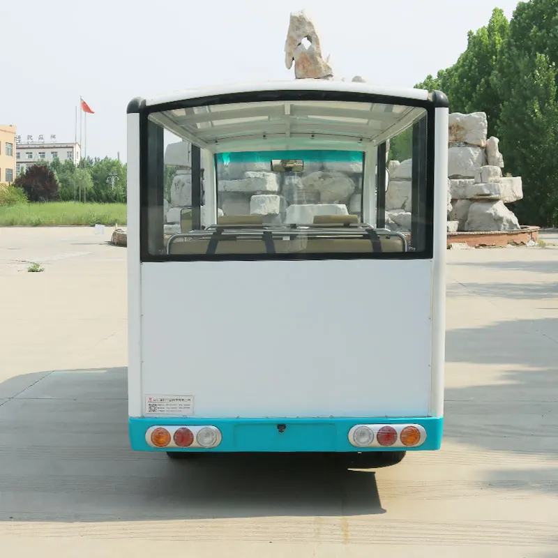 Most Popular 14-Seater Electric Sightseeing Bus with Unclosed Doors Solar Automatic Transmission