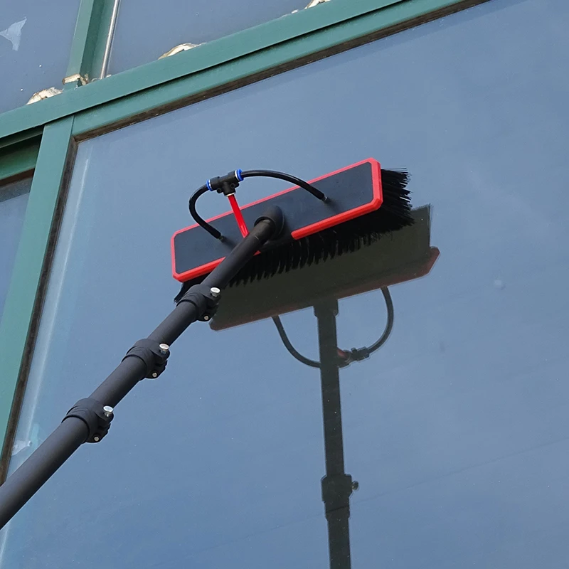 Lightweight solar panel cleaning pole with position-locking mechanism