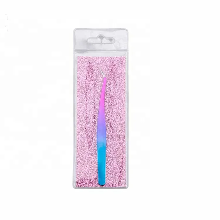 Stainless Steel Custom Tweezers Set Lash Las Eyelash Extension Tweezers Custom Volume Lash Eyelash Tweezers Rainbow Color