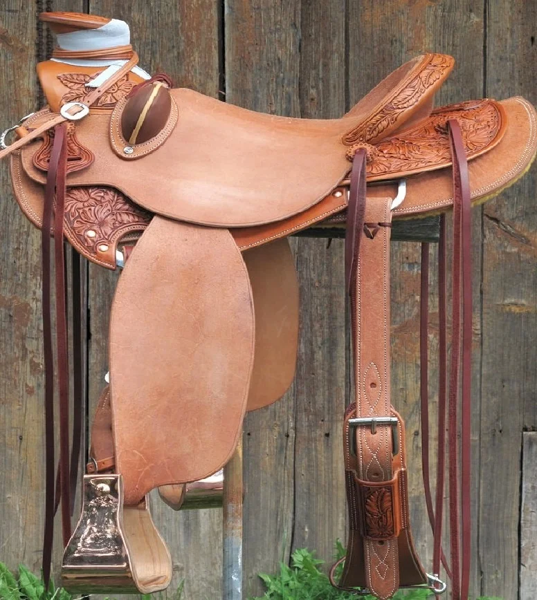 Premium Ranch RopingHorse Genuine Leather Wade Saddle