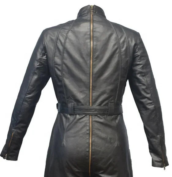 Hot Women Genuine Leather Catsuit Sheep Skin  Bodysuit Back Zipper, Breathable Leather Bodysuit For Women