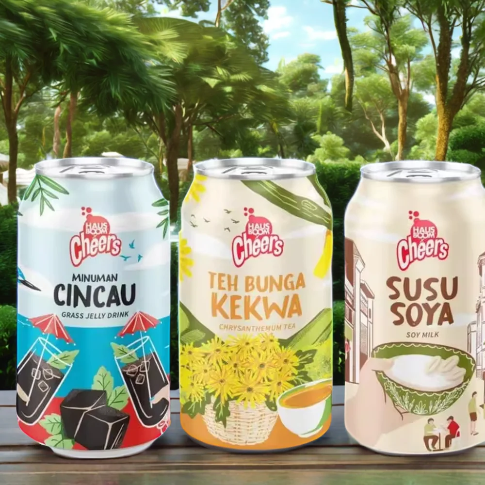 {Export Vina Ltd} HAUSBOOM CHEERS ASIAN SOFT DRINK 300ml x 24 can packing in can Made in Malaysia