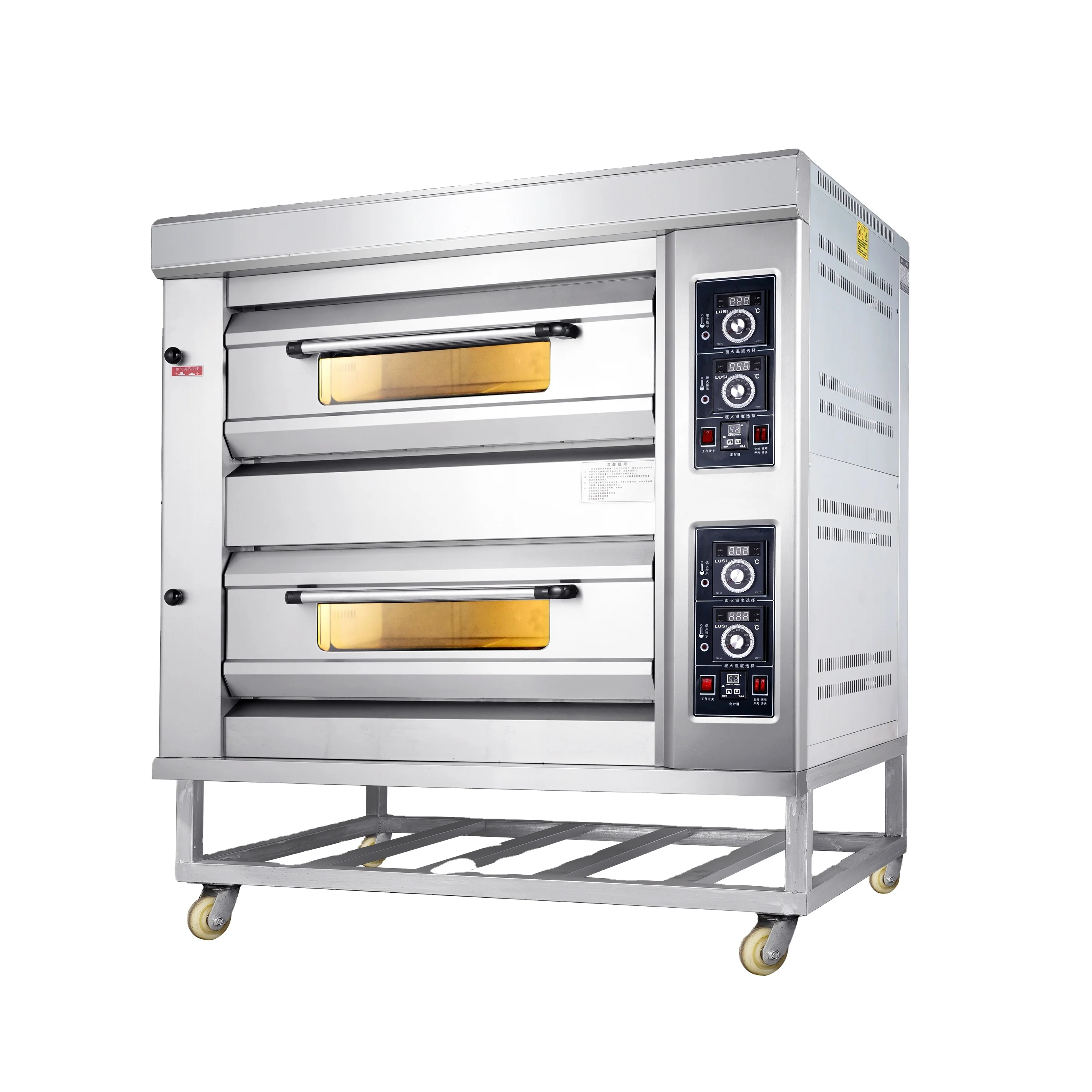 Industrial  Two Deck Four  Trays Stainless Steel Gas Bakery  Bread Oven