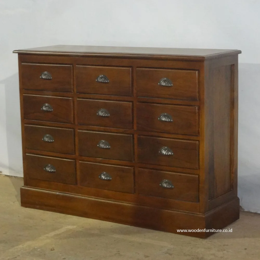 Teak Minimalist Wooden Chest of Drawers Modern Bed Room Furniture