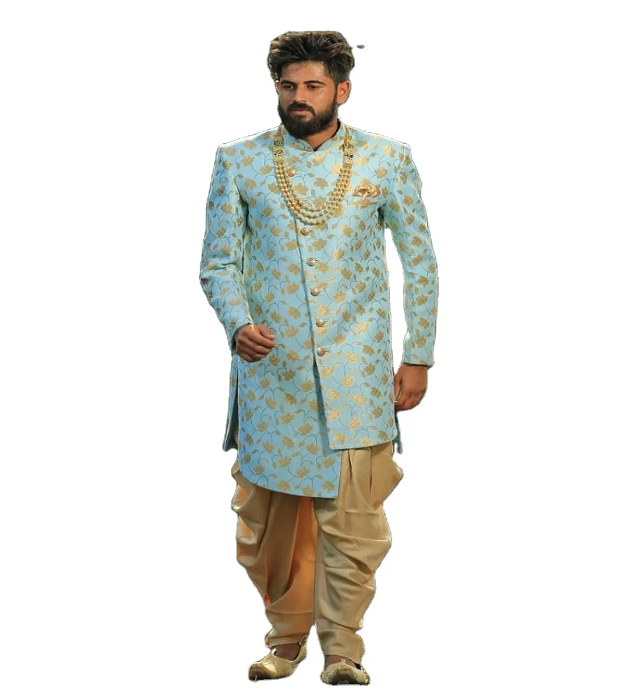 BOLLYWOOD INDIAN TRADITIONAL TREND LATEST INDO WESTERN SUIT WITH KURTA AND PAJAMA SET