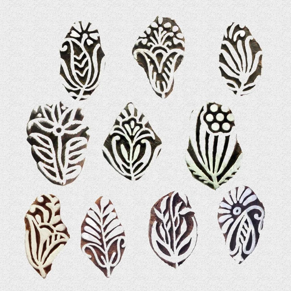 Decorative Small Floral Designs Wooden Stamp