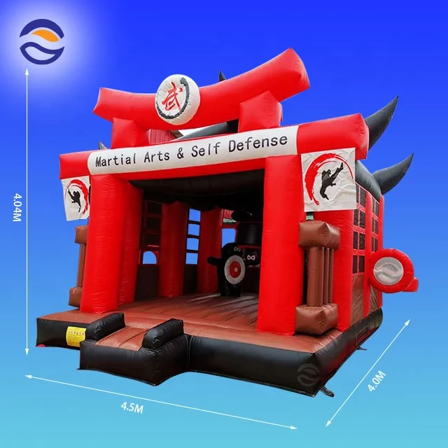 Kongfu Ninja Warrior Inflatable Castle Bounce House Jumping Castles Roof
