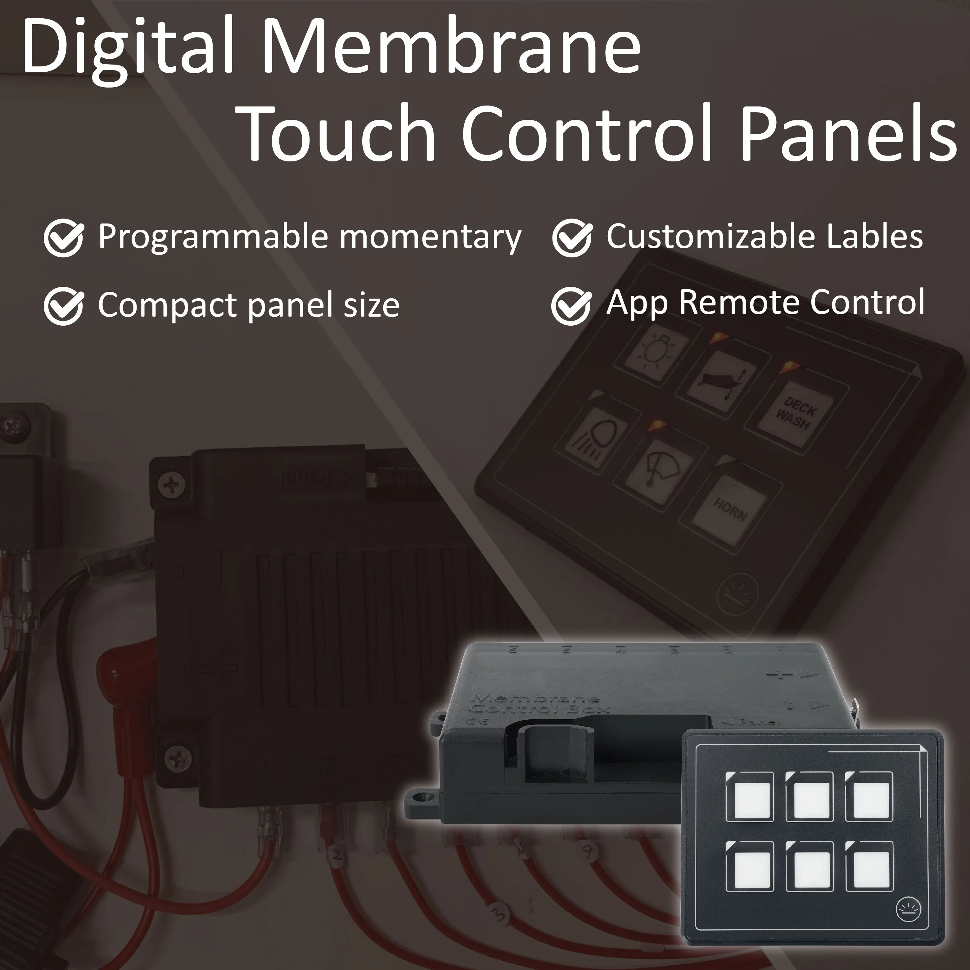 6 Gang marine rocker switch panel with APP Control