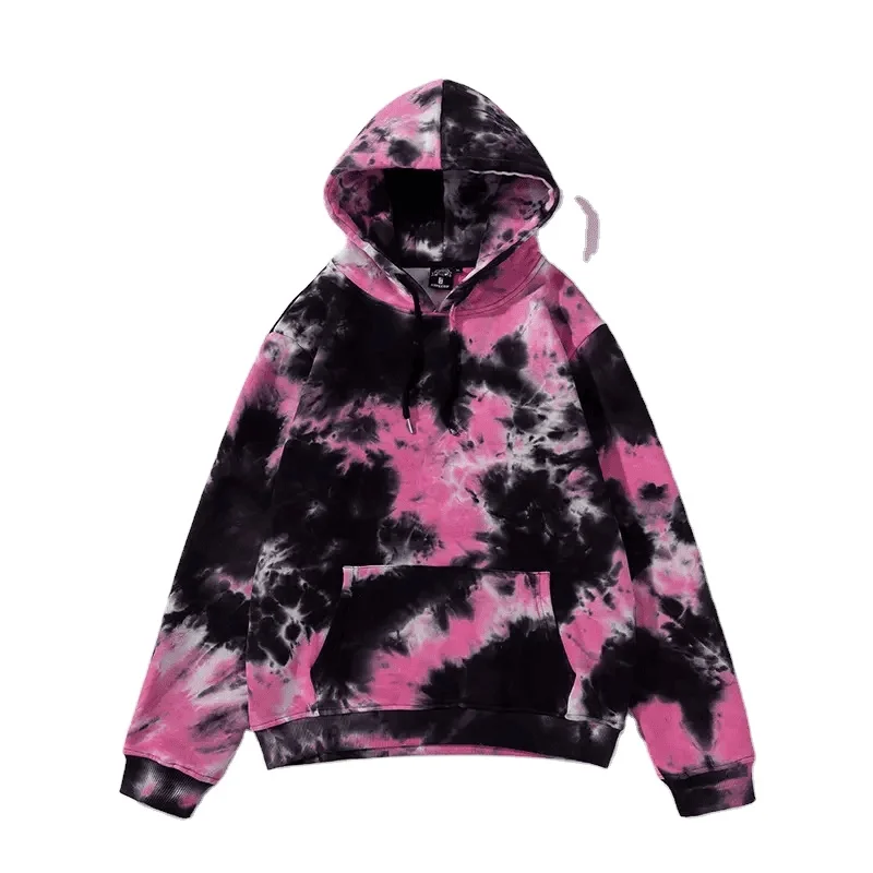 Wholesale Tie Dye Cotton Hooded 100%cotton hoodie custom logo Hoodie Sports Long Sleeve Crew Neck Tie Dye Women Hoodie in india