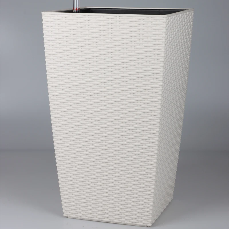 Hot Sale High Quality Modern Rattan Plastic Flower Pot Self-Watering Planter Decoration for Garden Balcony Home Outdoor Indoor
