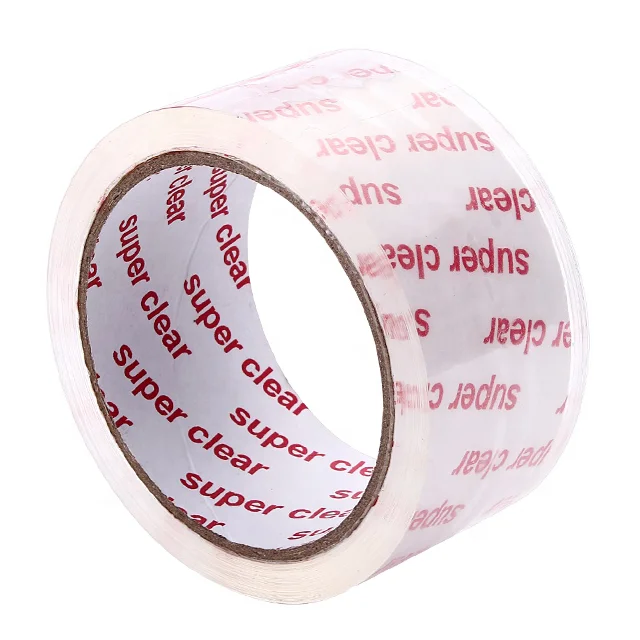 Branded Custom logo BOPP Waterproof Packing Box Sealing Adhesive tape  Crystal Clear Packaging Tape
