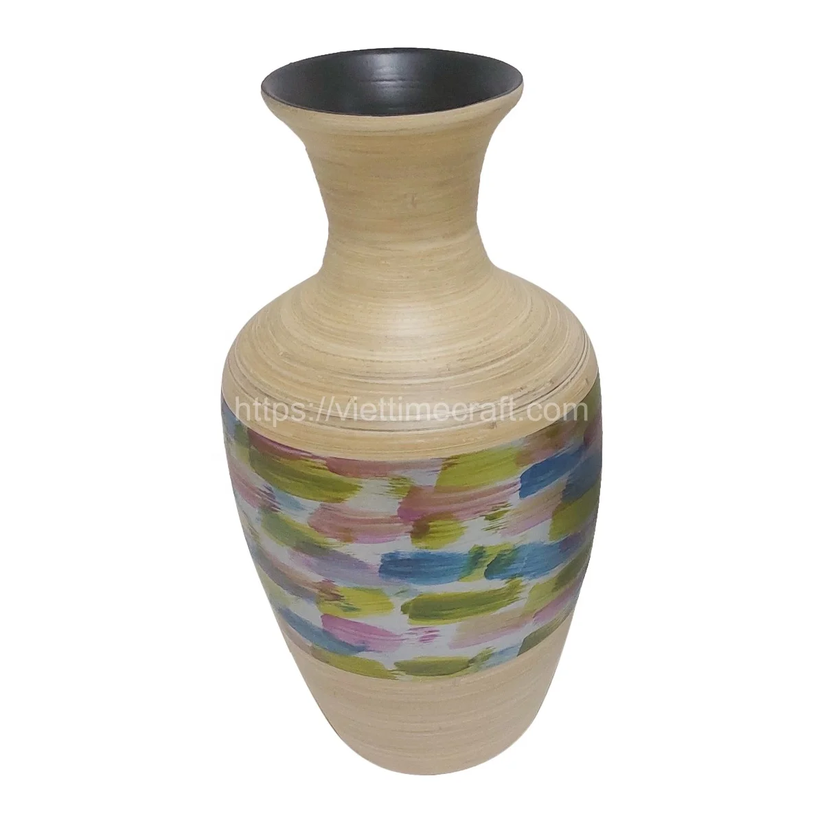 Оптовая продажа винтажный бамбуковый горшок для пола использования в качестве вазы или с зелеными растениями из Вьетнама