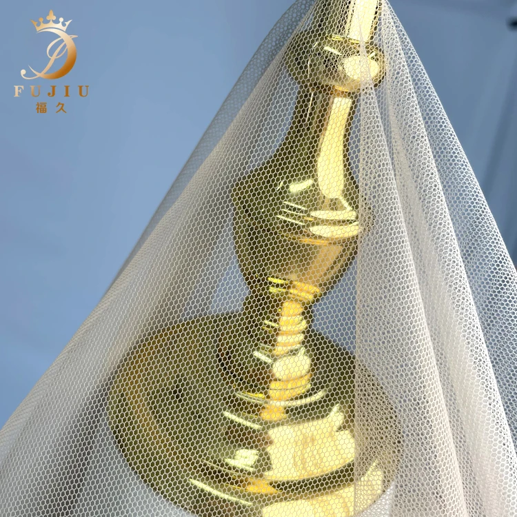 Popular Beautiful Wedding Soft Ivory Mesh Textile Nylon Glitter Tulle Fabric Mesh