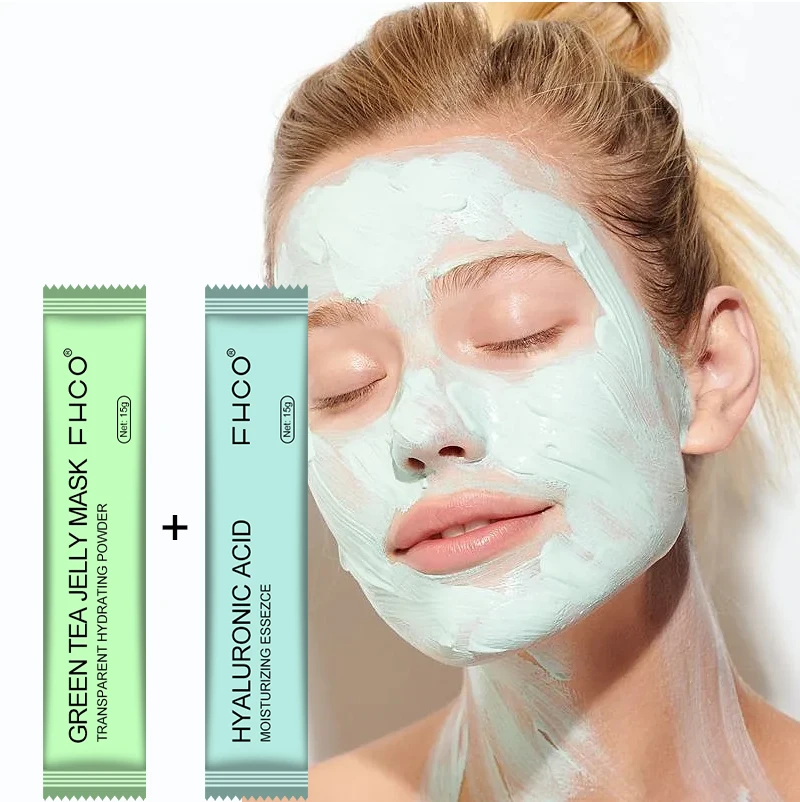 Custom Private Label Fhco Korean Skin Care Powder Whitening Hydrating Moisturizer Kaolin Green Tea Face Mud Mask Green Clay Mask