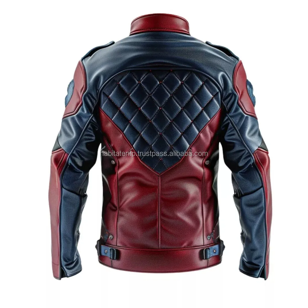 Motorcycle Racing Genuine Leather Jacket Biker Style Riding Vintage Real Cowhide Stand Collar Zipped Pockets Handmade Jackets