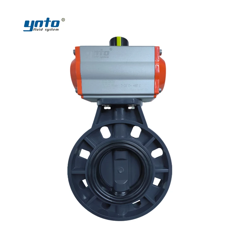 YNTO Pneumatic actuator double acting AT50 series PVC butterfly valve