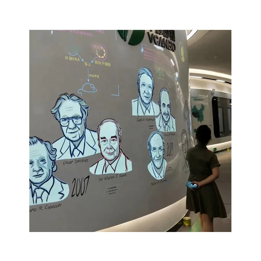 Interactive Magic Digital Wall 3D Projection Mapping Wallpaper Art Touch Up Light Print Graffiti Wall With Short Throw Projector