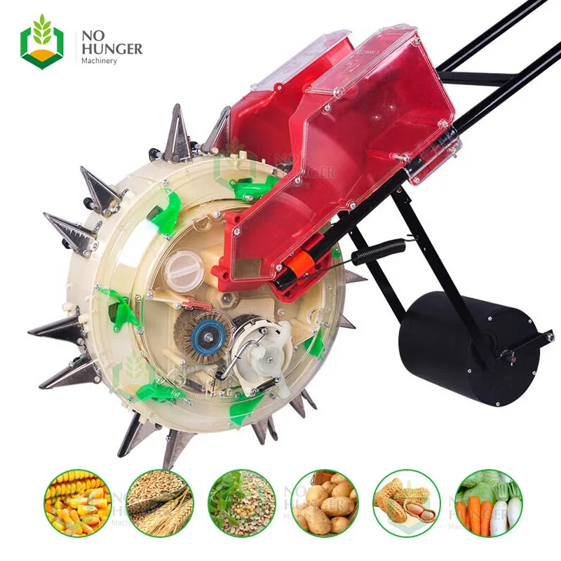 Handheld Hand Held Push Operated Multi Garlic Grain Soybean Vegetable Manual Maize Diesel Seeder Seed Corn Planters Machine