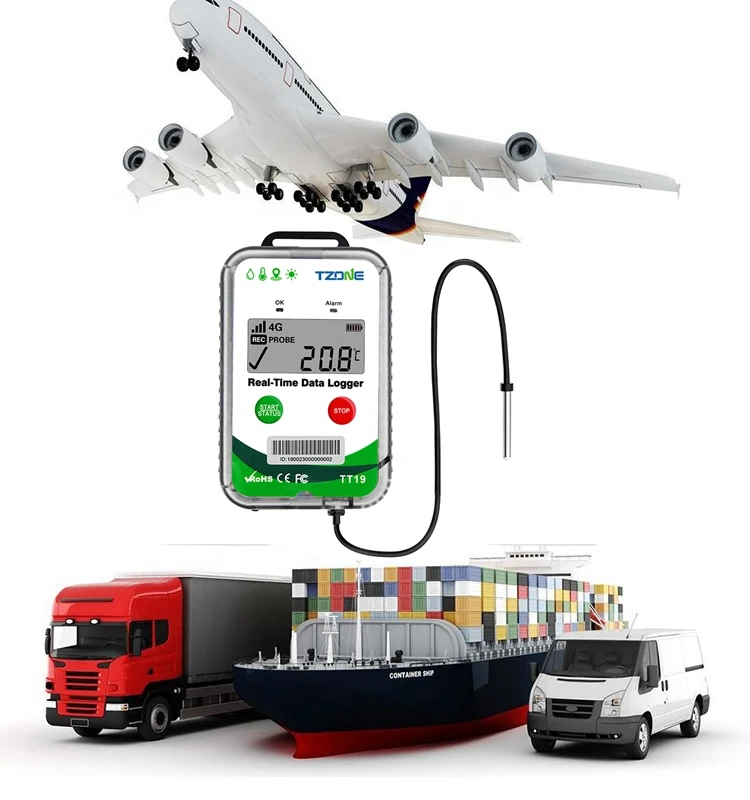 Cold Chain Wireless Sensor 4G Temperature Humidity Real Time GPS Tracker